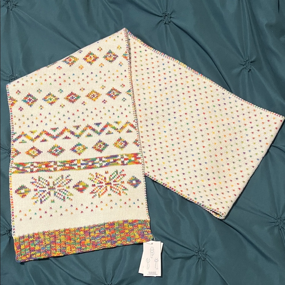Lands' End Multicolor Knit Scarf